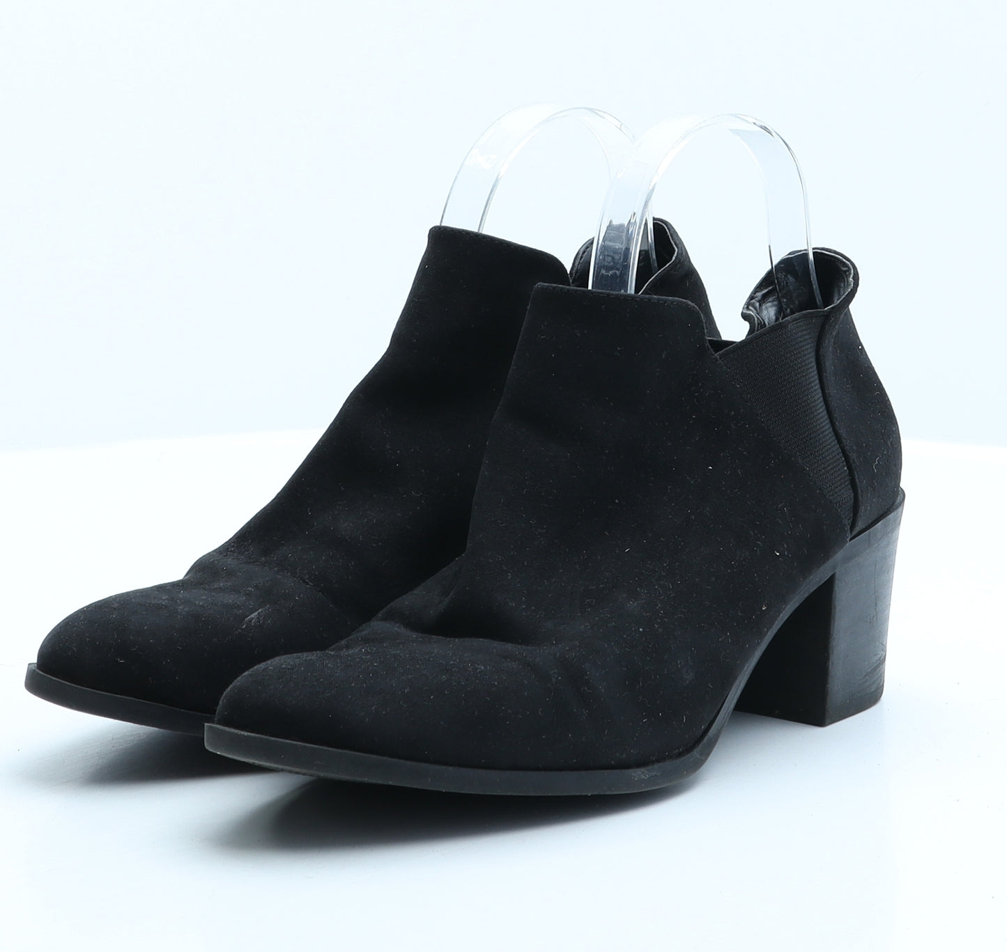 New Look Womens Black Suede Bootie Boot UK 7