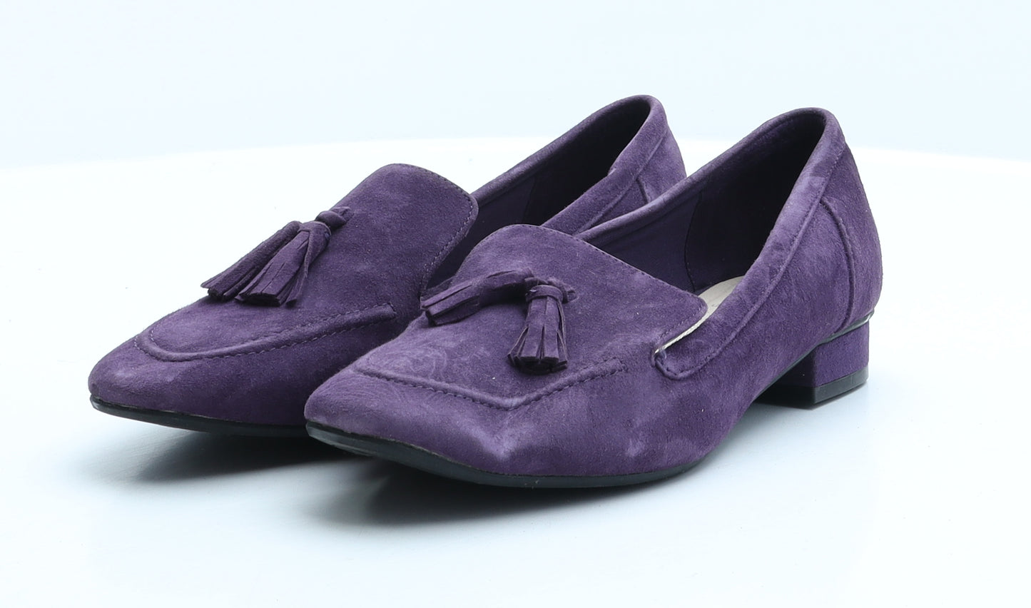 Marks and Spencer Womens Purple Suede Loafer Casual UK 4