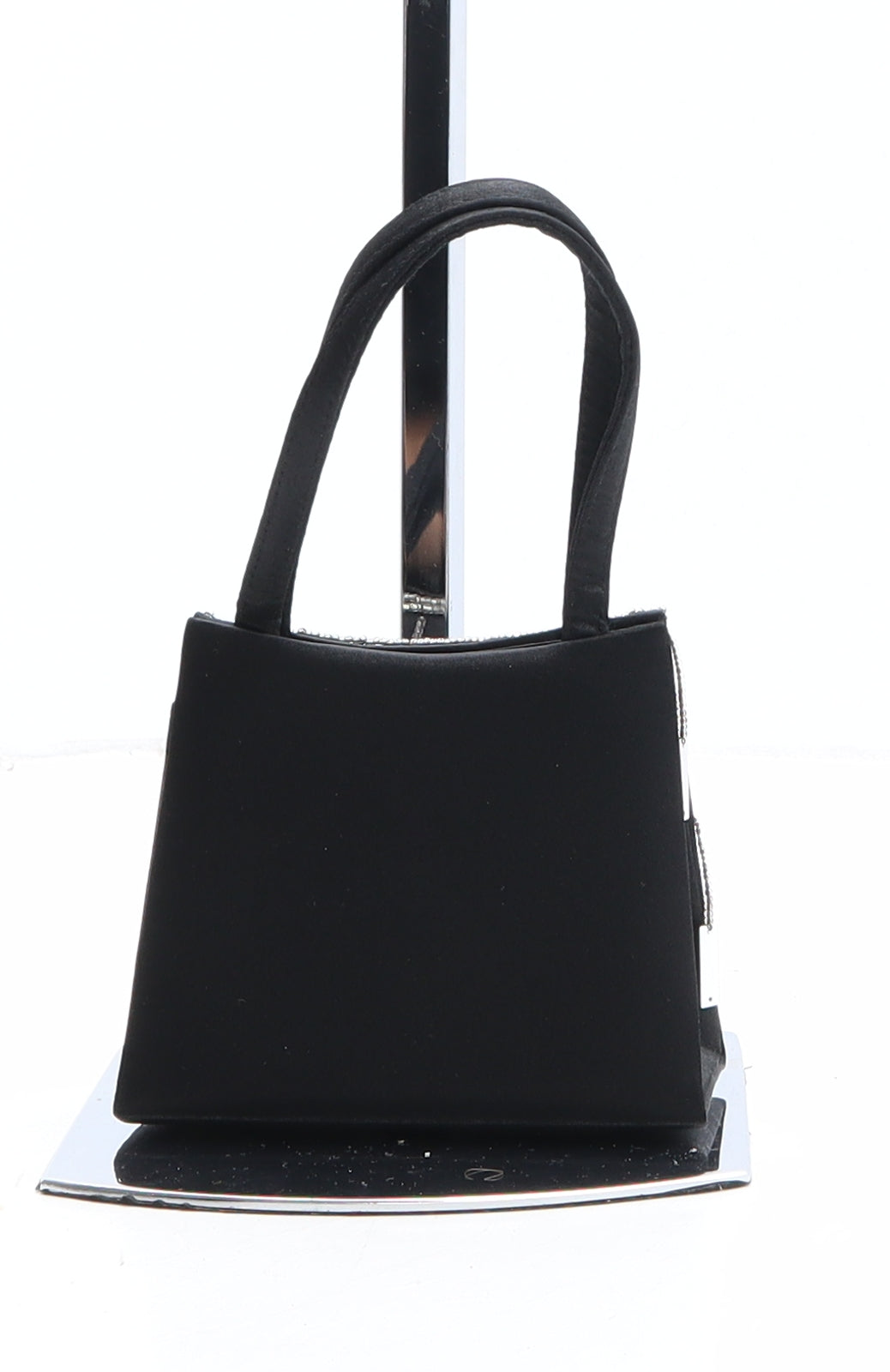 Preworn Womens Black Polyester Top Handle Bag Size Micro