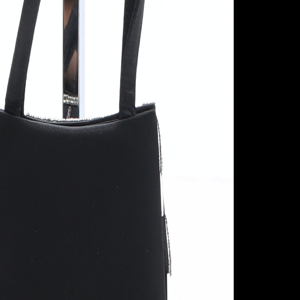 Preworn Womens Black Polyester Top Handle Bag Size Micro