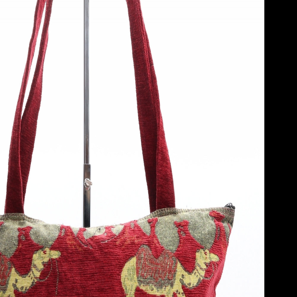 Preworn Womens Multicoloured Geometric Polyester Shoulder Bag Size Large
