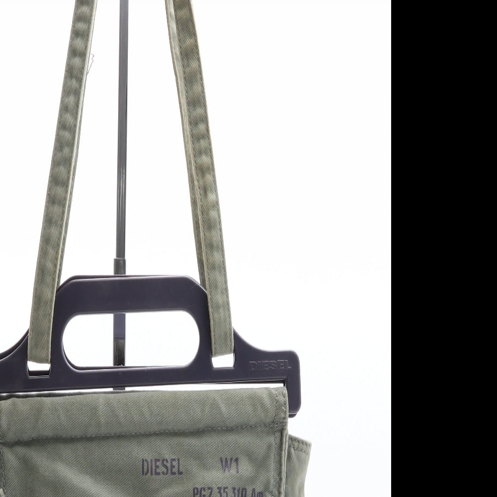 Diesel Womens Green Cotton Shoulder Bag Size Medium
