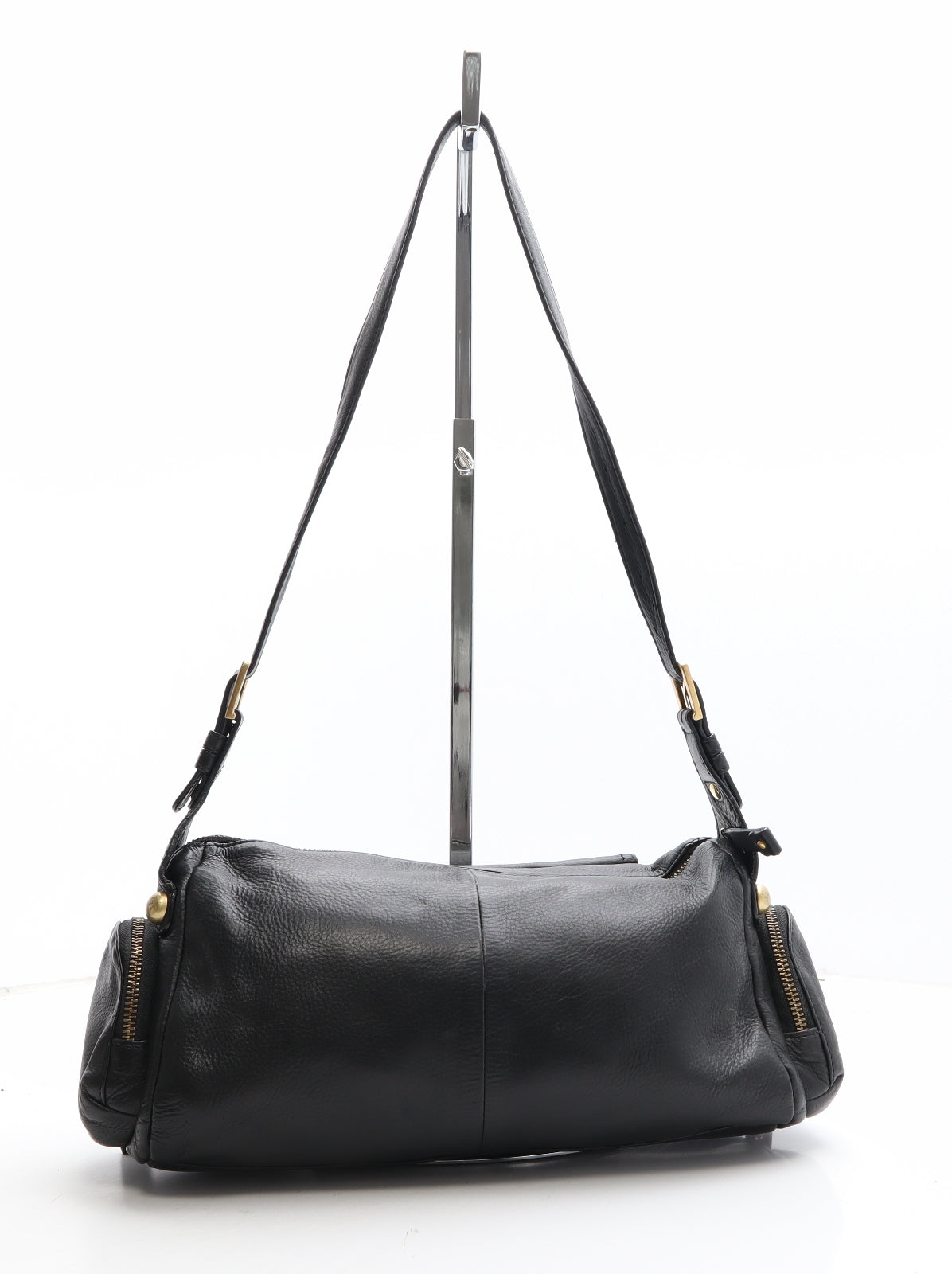 Moolool Womens Black Leather Top Handle Bag Size Medium