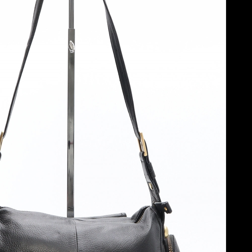 Moolool Womens Black Leather Top Handle Bag Size Medium