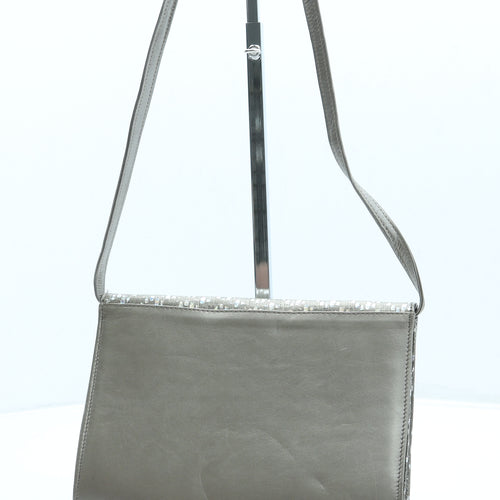 Preworn Womens Gold Leather Crossbody Size Small
