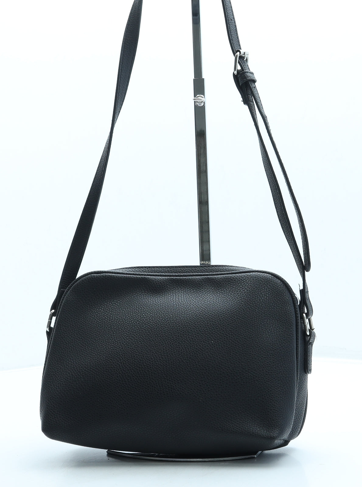 New Look Womens Black Leather Crossbody Size Small