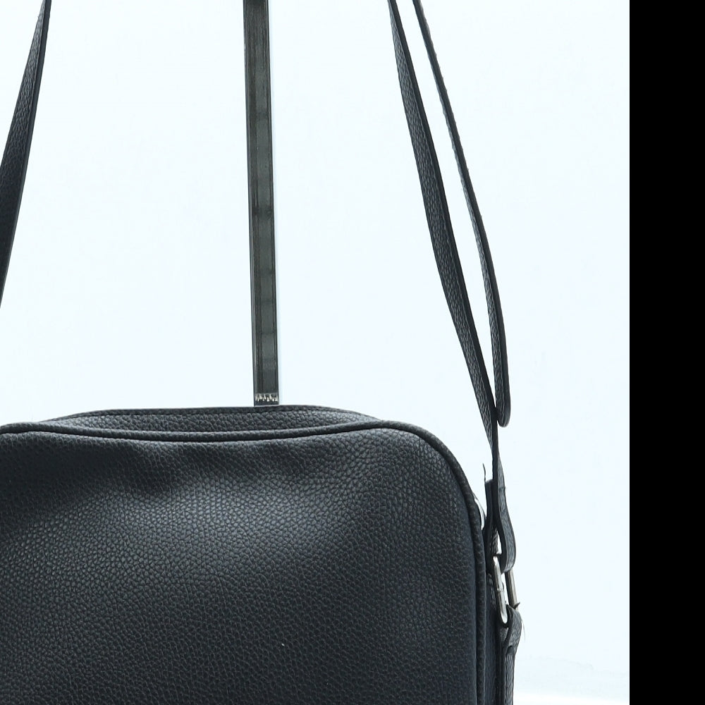 New Look Womens Black Leather Crossbody Size Small