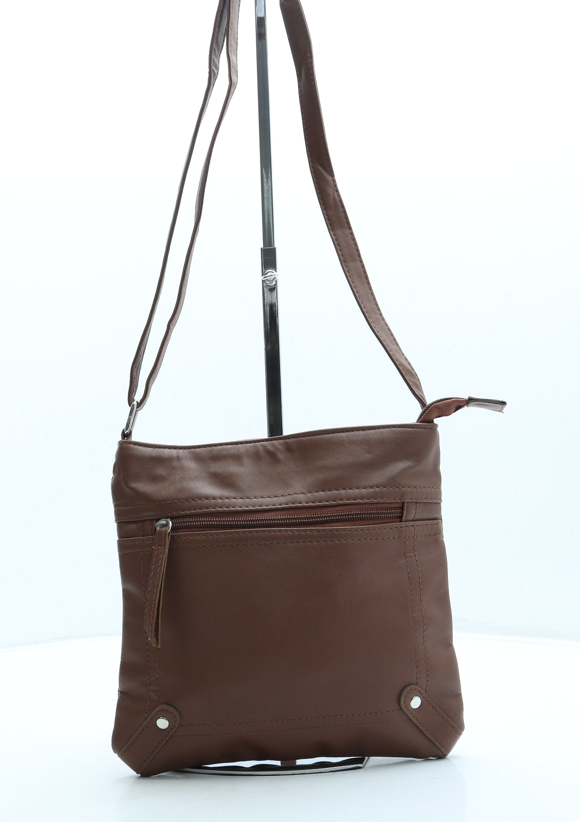 Preworn Womens Brown Leather Crossbody Size Small