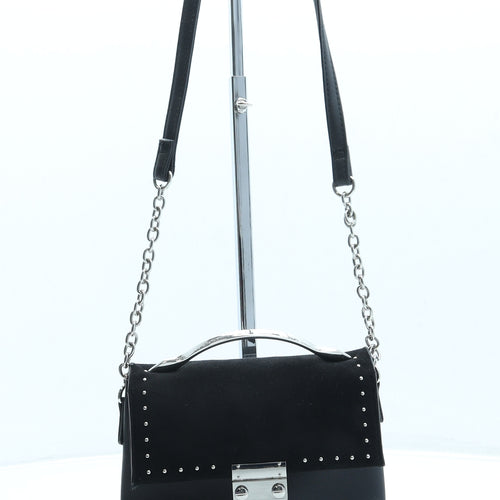 New Look Womens Black Leather Crossbody Size Small