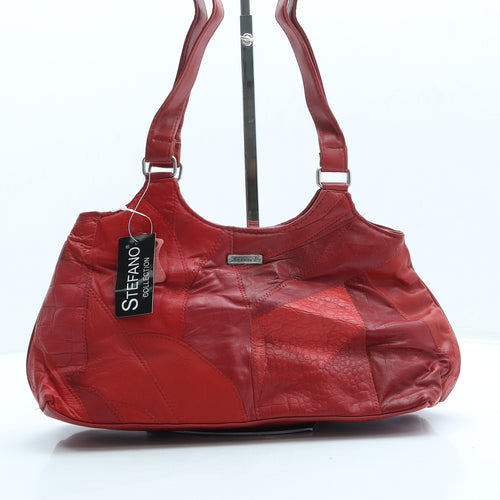 Stefano Womens Red Leather Shoulder Bag Size Small