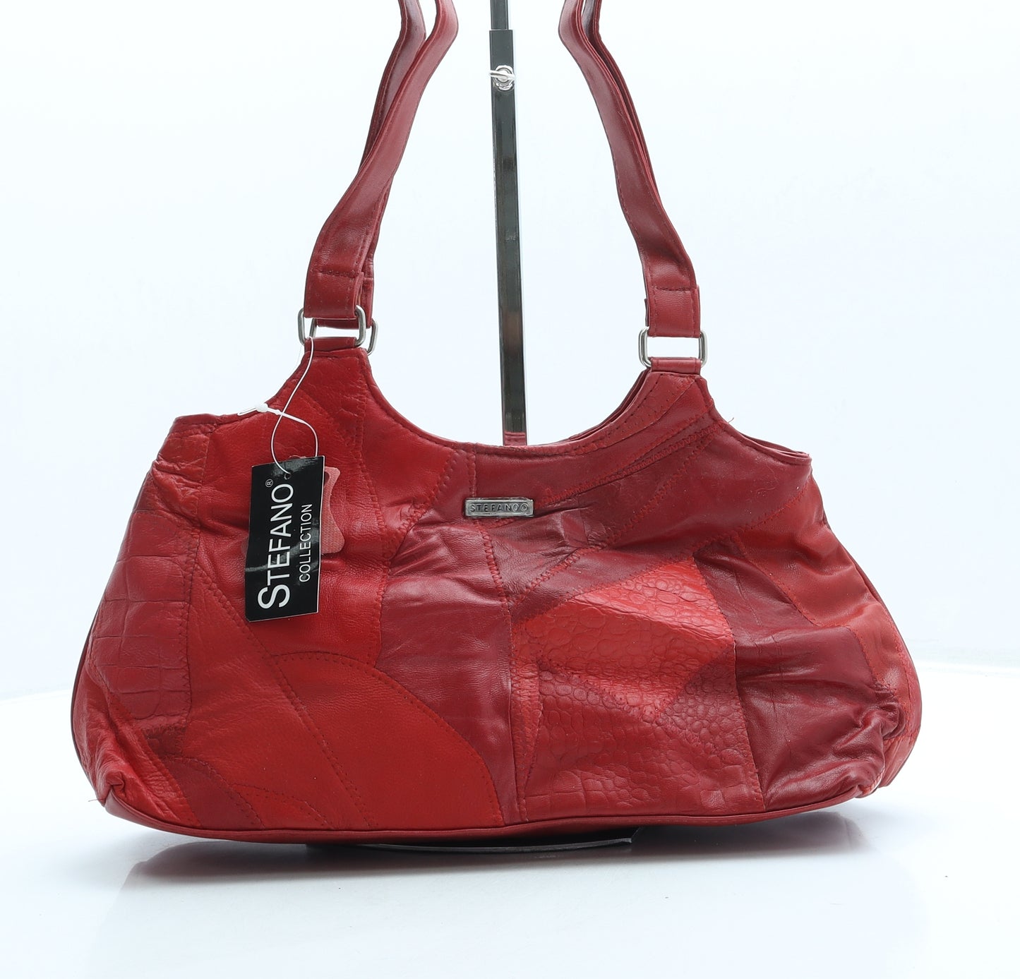 Stefano Womens Red Leather Shoulder Bag Size Small