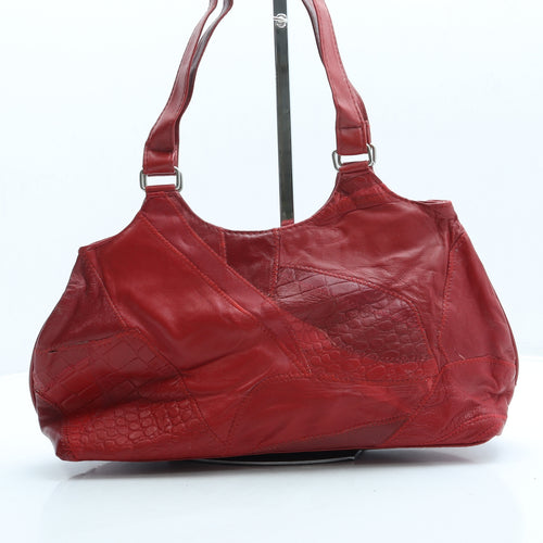 Stefano Womens Red Leather Shoulder Bag Size Small