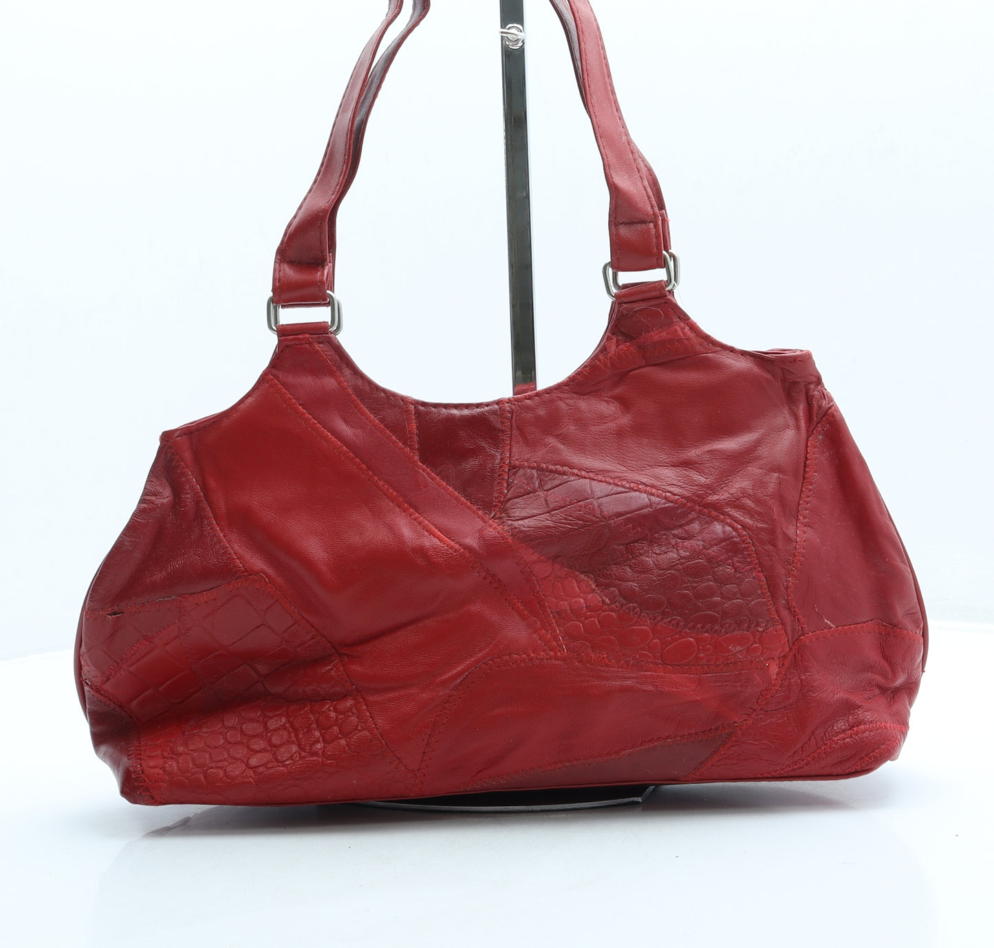 Stefano Womens Red Leather Shoulder Bag Size Small