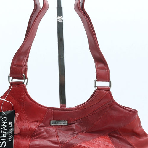 Stefano Womens Red Leather Shoulder Bag Size Small