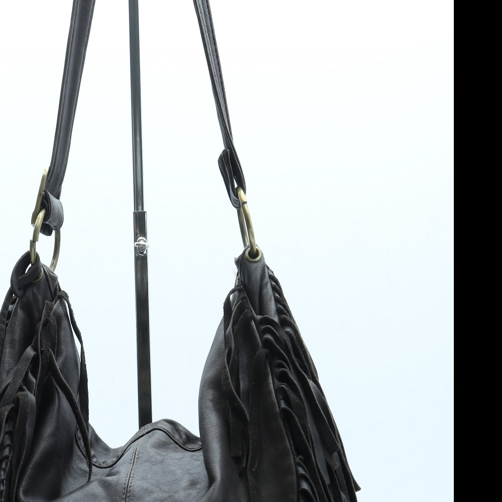 Topshop Womens Brown Leather Shoulder Bag Size Large