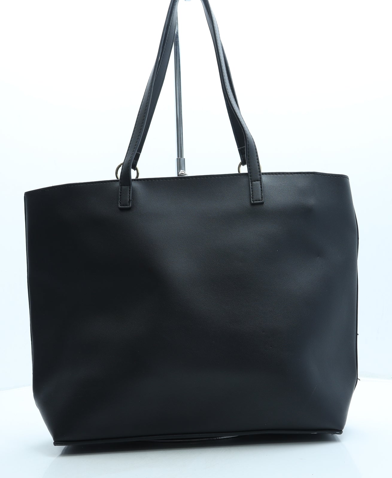 New Look Womens Black Leather Top Handle Bag Size Large