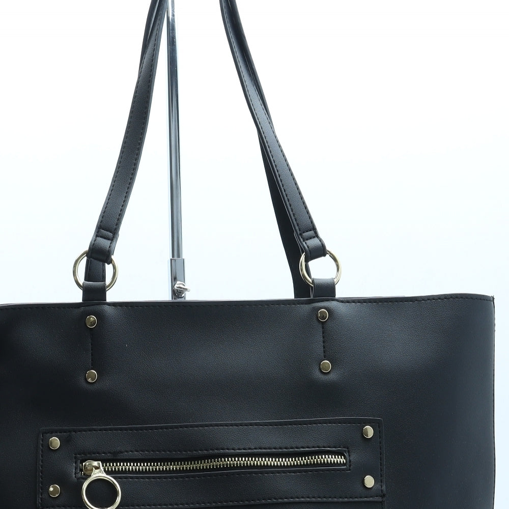 New Look Womens Black Leather Top Handle Bag Size Large