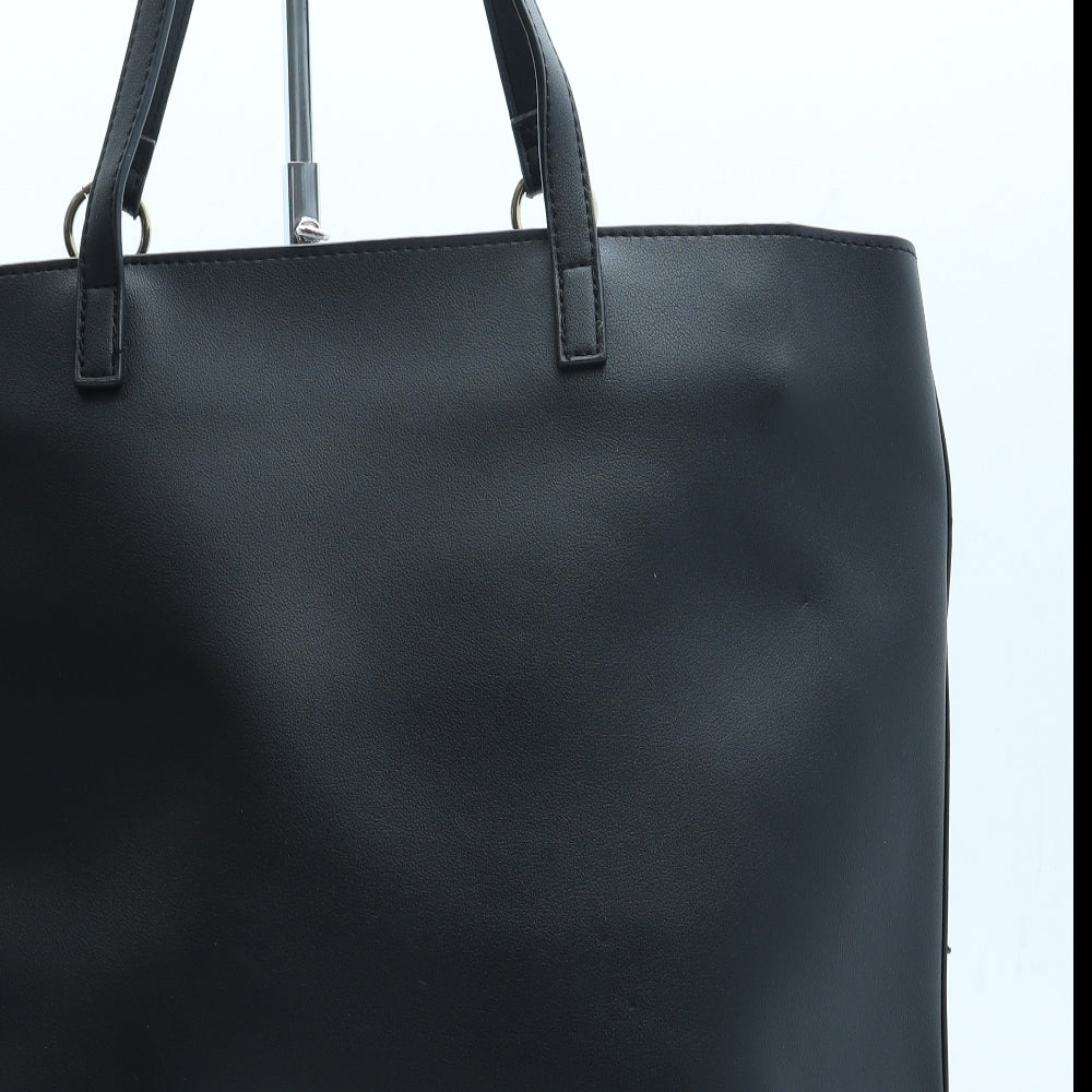 New Look Womens Black Leather Top Handle Bag Size Large