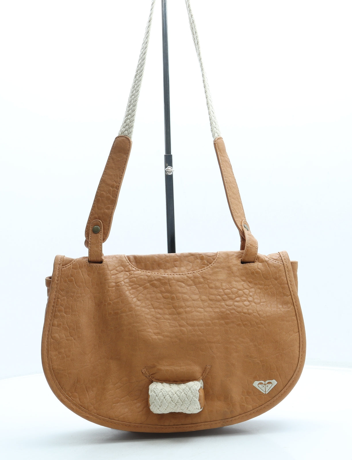 ROXY Womens Brown Leather Saddle Bag Size Small