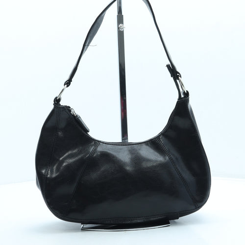 F&F Womens Black Leather Shoulder Bag Size Small