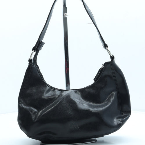 F&F Womens Black Leather Shoulder Bag Size Small