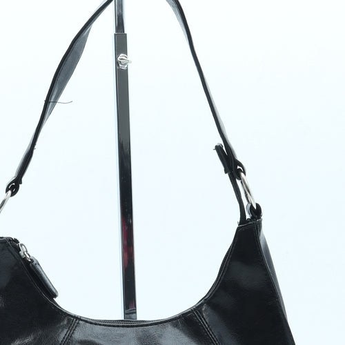 F&F Womens Black Leather Shoulder Bag Size Small