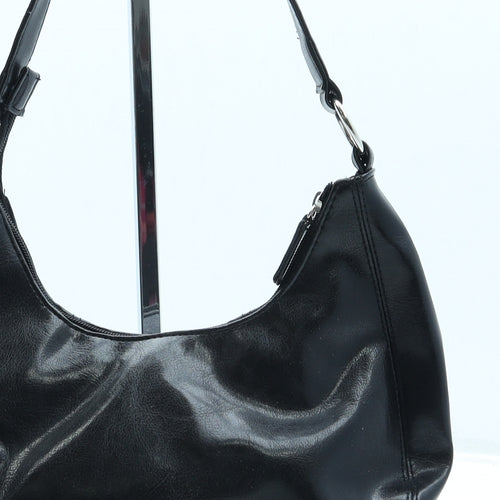 F&F Womens Black Leather Shoulder Bag Size Small