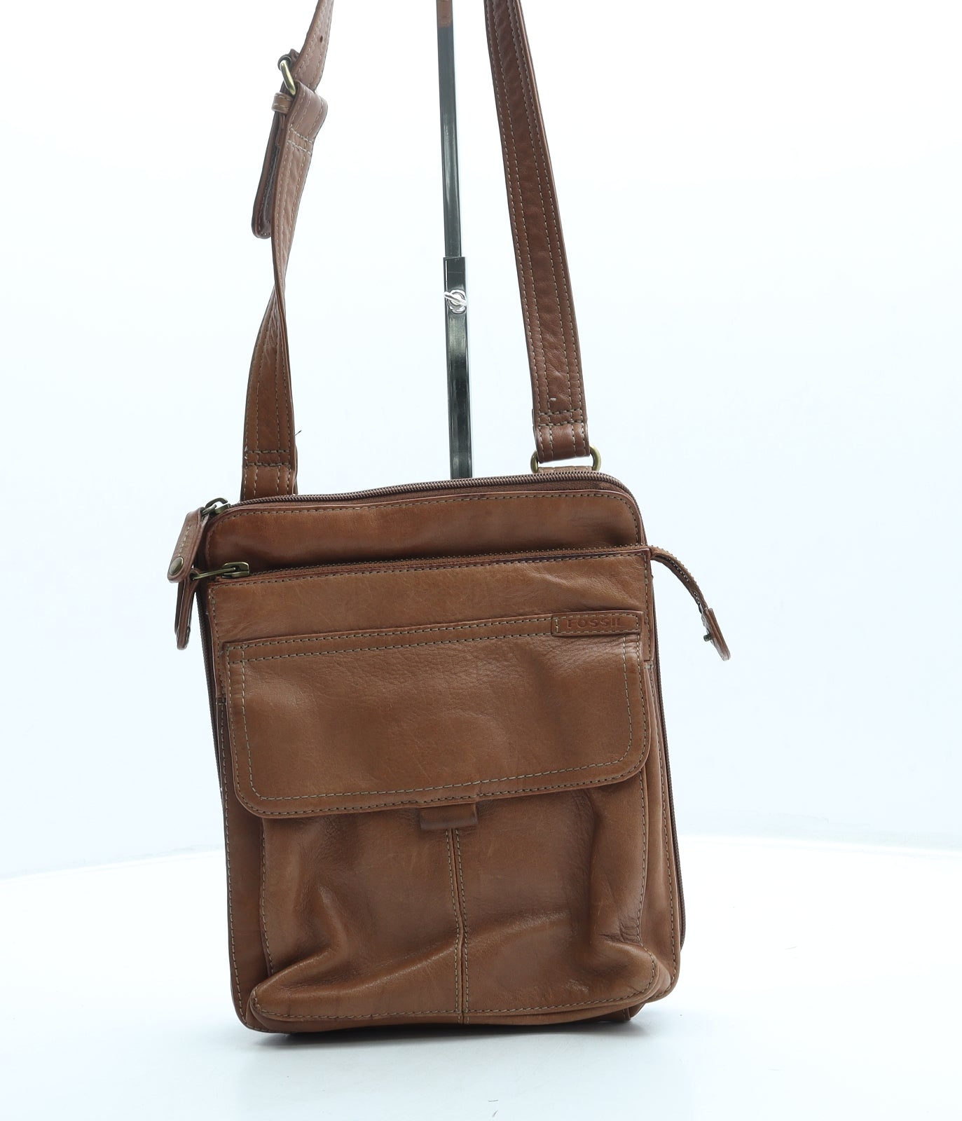 Fossil Womens Brown Leather Crossbody Size Small