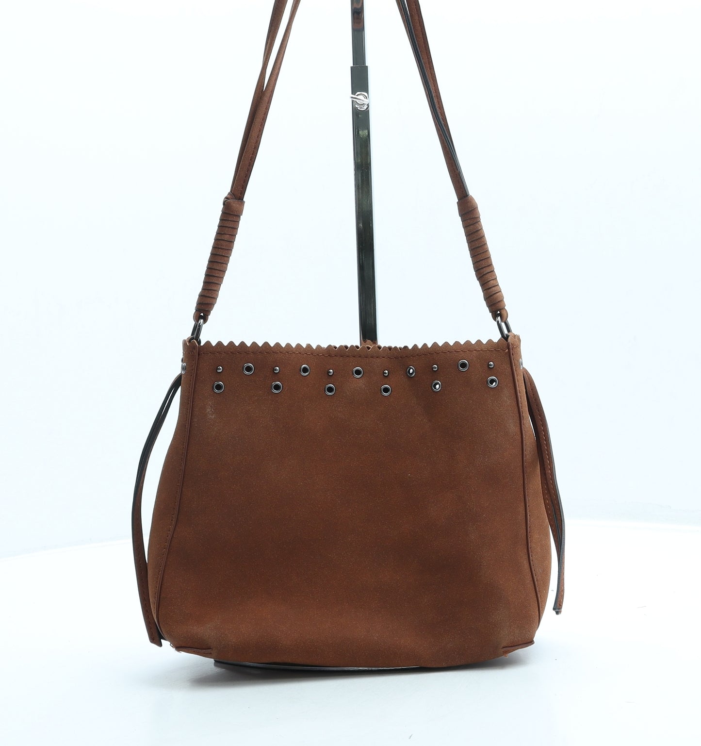 Marks and Spencer Womens Brown Suede Crossbody Size Small