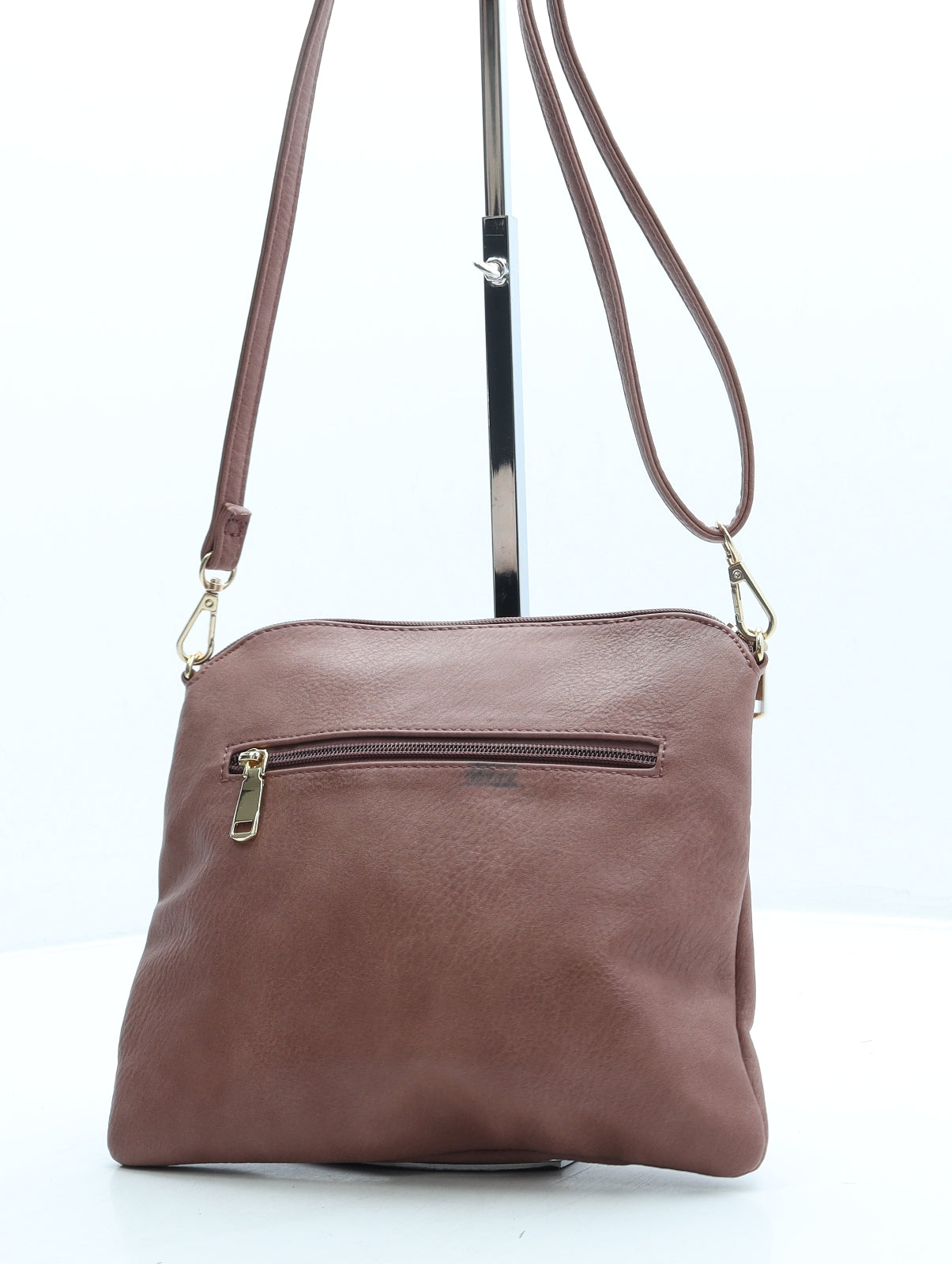 Preworn Womens Pink Leather Crossbody Size Small