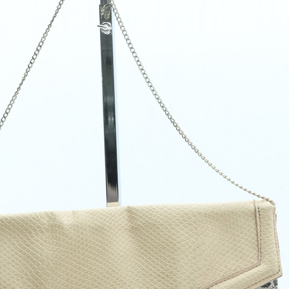 New Look Womens Beige Animal Print Leather Crossbody Size Small - Snake Skin Print