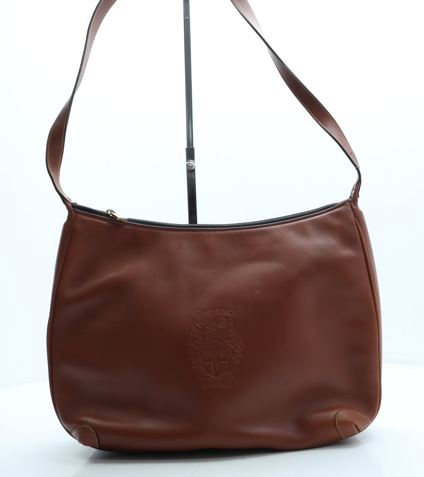 DAKS Womens Brown Leather Crossbody Size Large