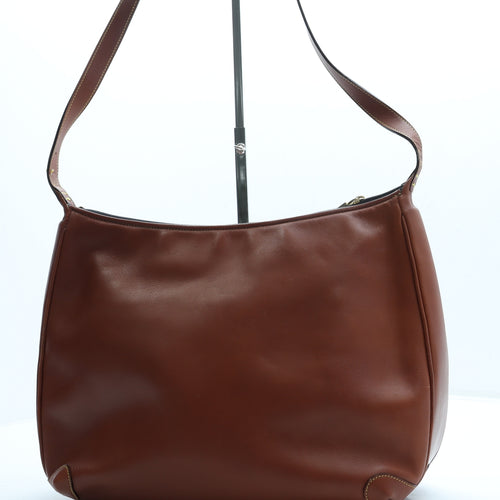 DAKS Womens Brown Leather Crossbody Size Large