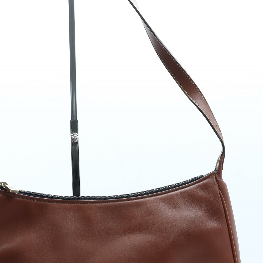 DAKS Womens Brown Leather Crossbody Size Large