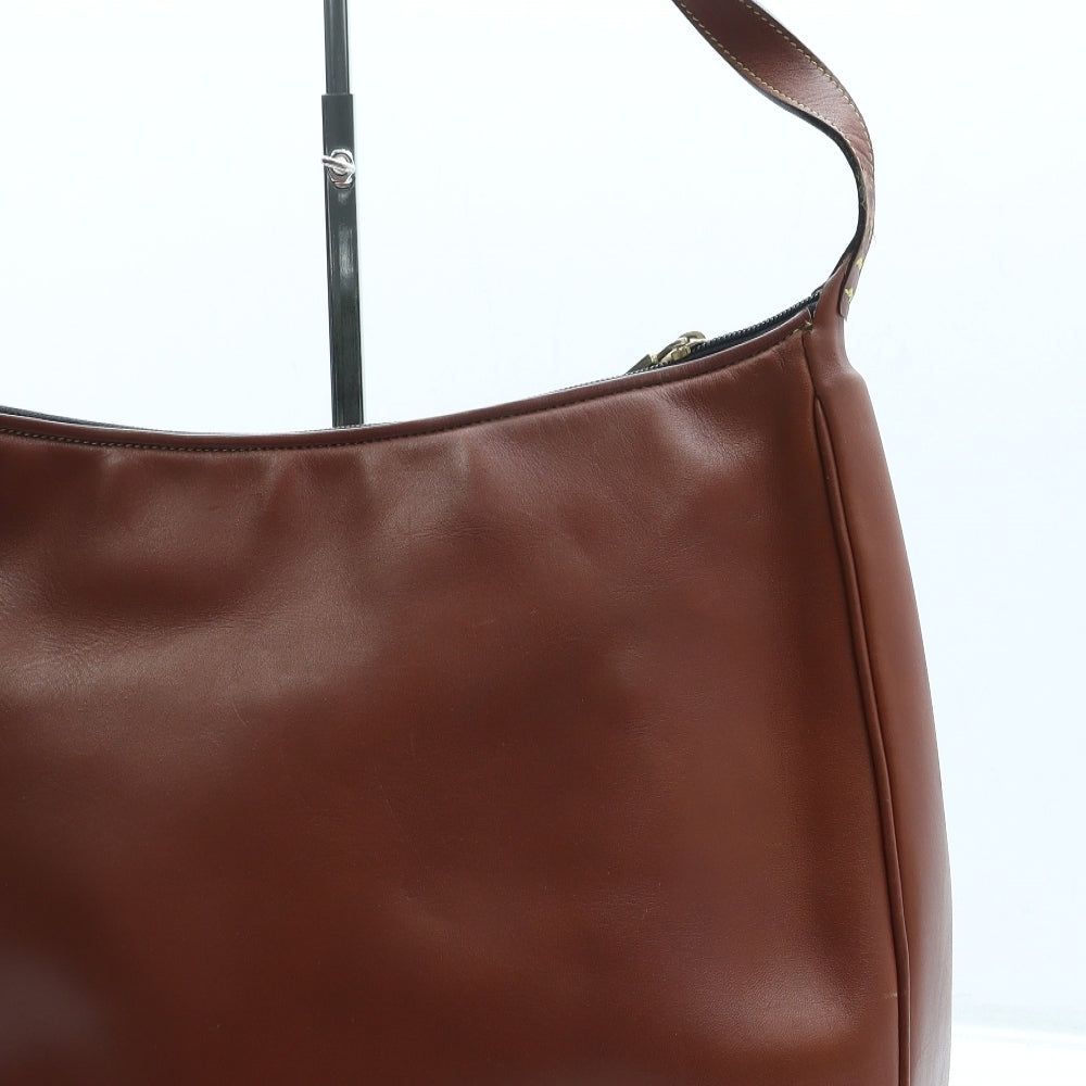 DAKS Womens Brown Leather Crossbody Size Large