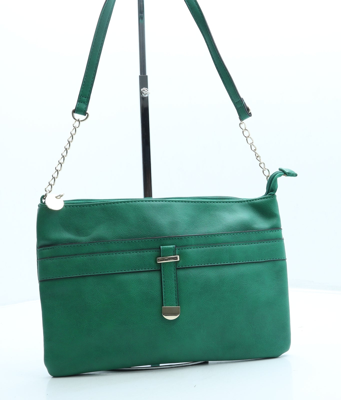 Dorothy Perkins Womens Green Leather Crossbody Size Small
