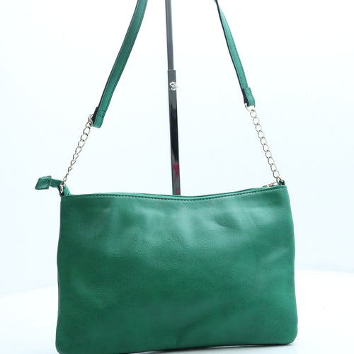 Dorothy Perkins Womens Green Leather Crossbody Size Small