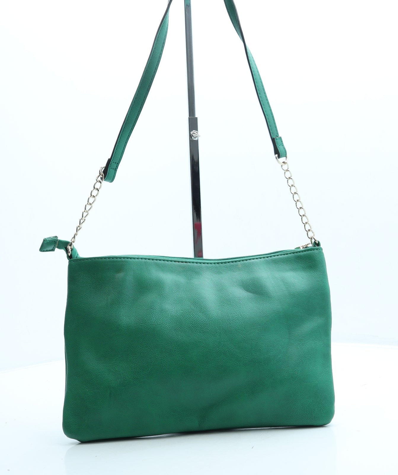 Dorothy Perkins Womens Green Leather Crossbody Size Small
