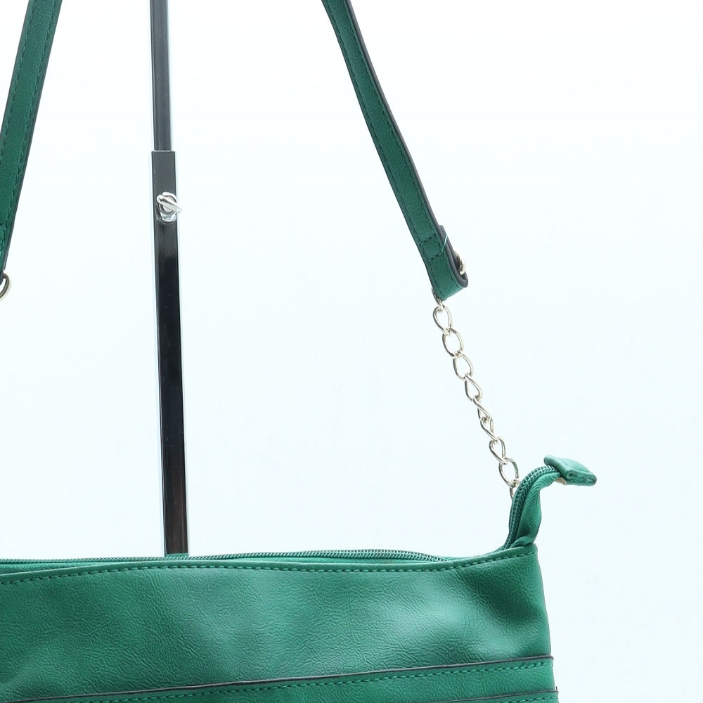 Dorothy Perkins Womens Green Leather Crossbody Size Small