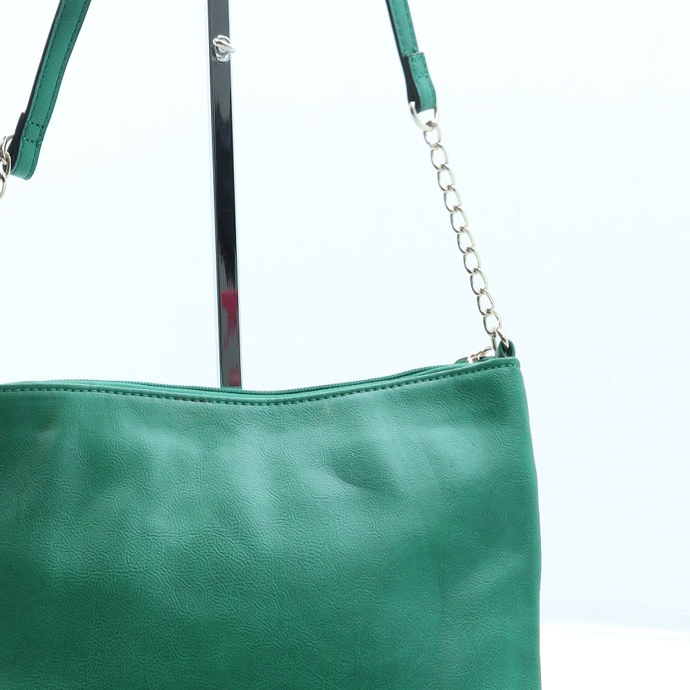Dorothy Perkins Womens Green Leather Crossbody Size Small