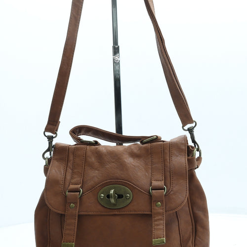 Preworn Womens Brown Leather Crossbody Size Small