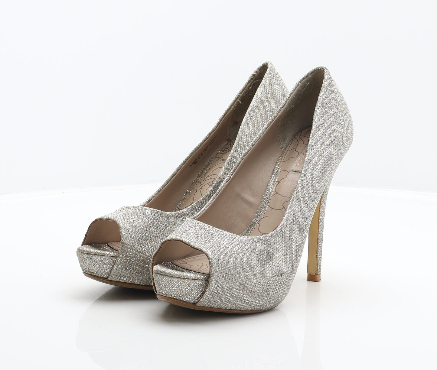 Occasion Womens Silver Synthetic Platform Heel UK 6 39