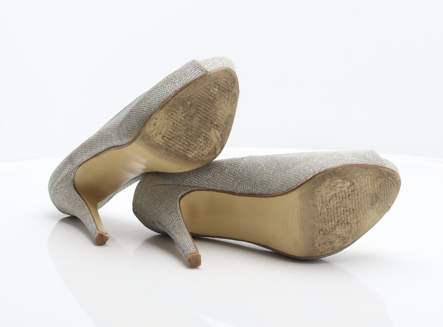Occasion Womens Silver Synthetic Platform Heel UK 6 39