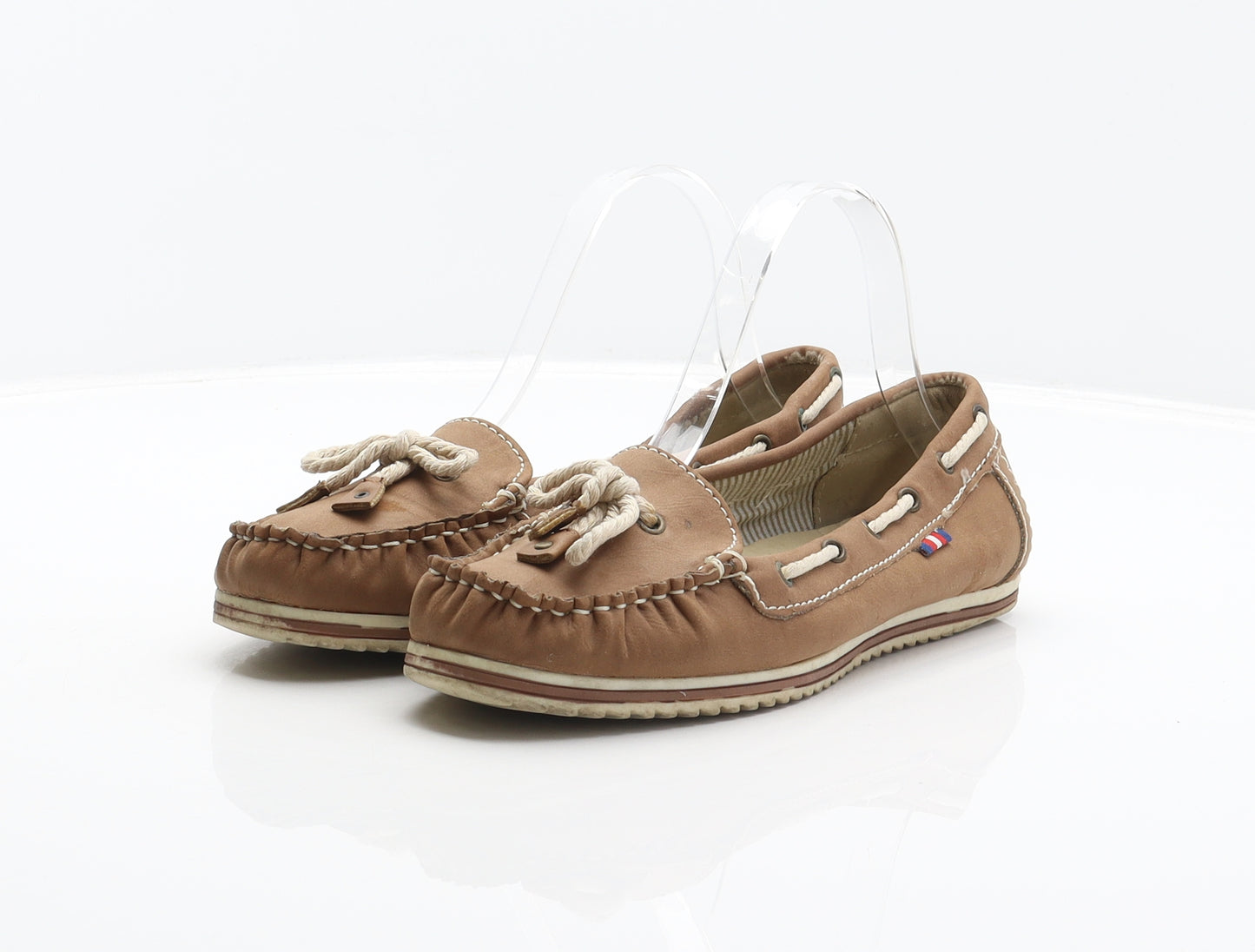 Graceland Womens Brown Leather Loafer Flat UK 4 37
