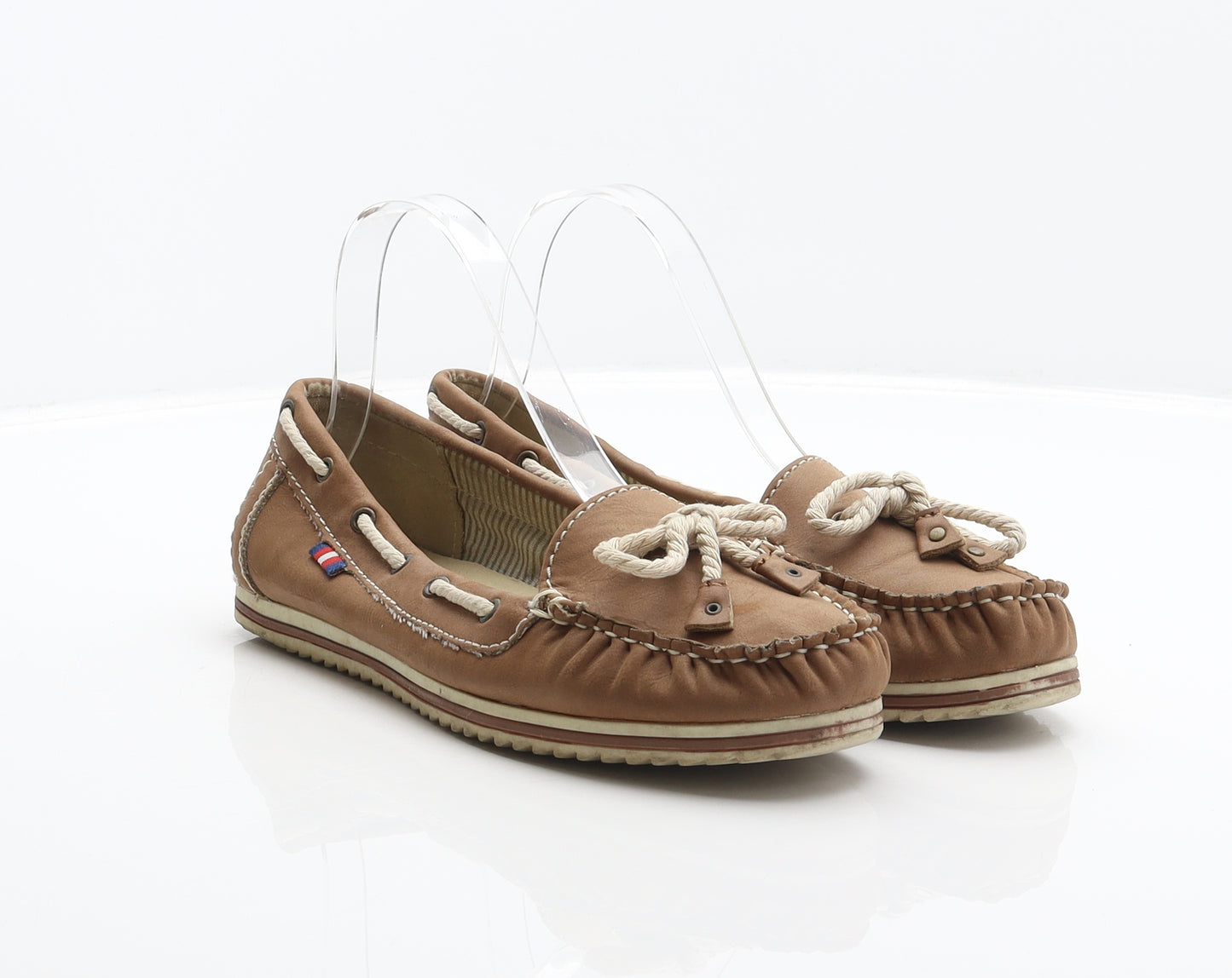 Graceland Womens Brown Leather Loafer Flat UK 4 37