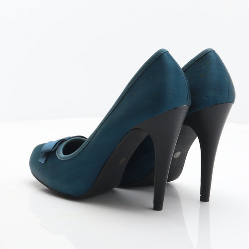 F&F Womens Blue Polyester Court Heel UK 6 39