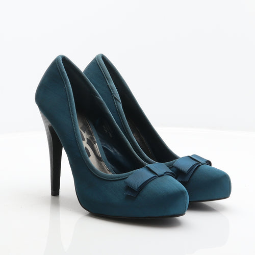 F&F Womens Blue Polyester Court Heel UK 6 39