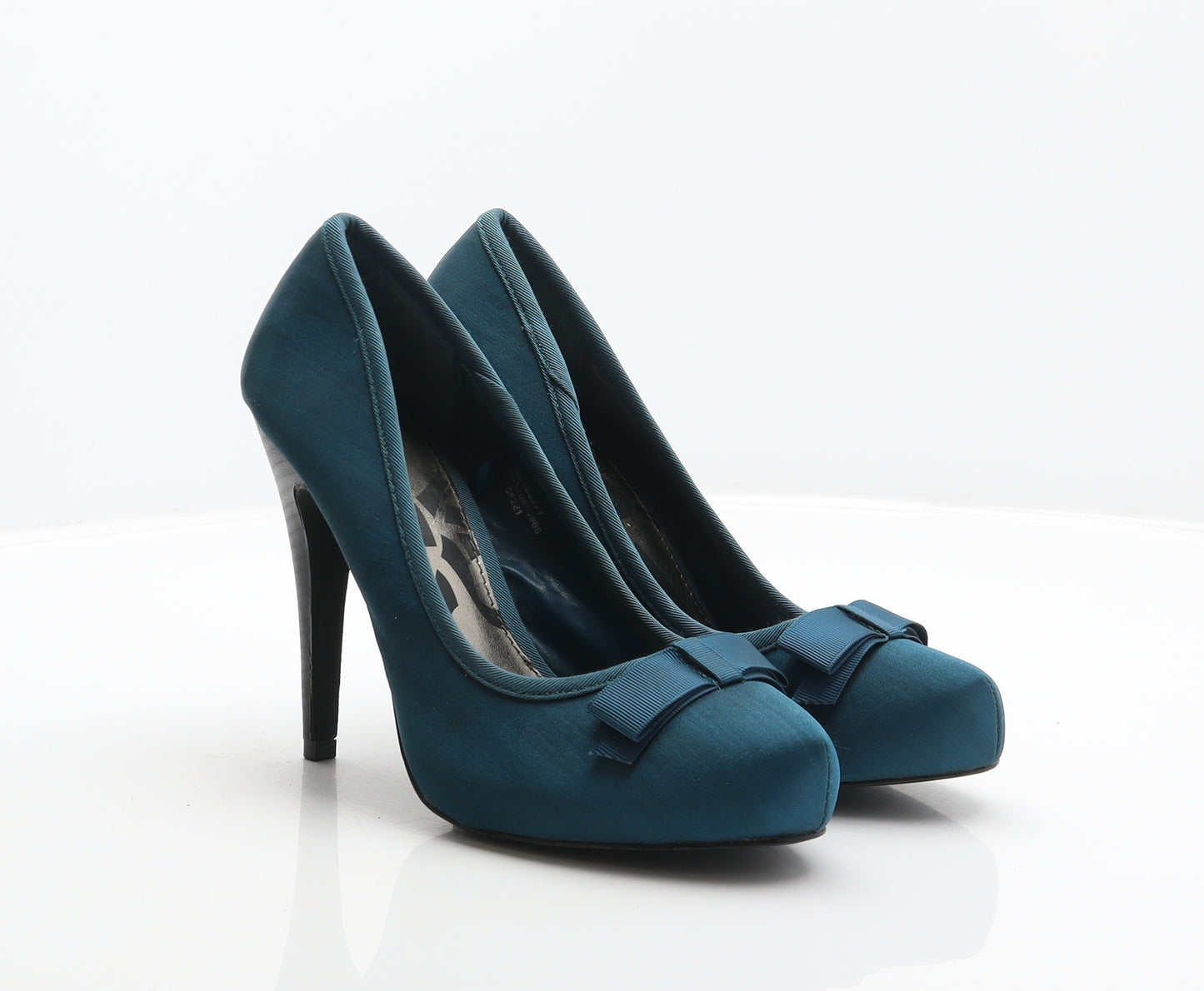 F&F Womens Blue Polyester Court Heel UK 6 39