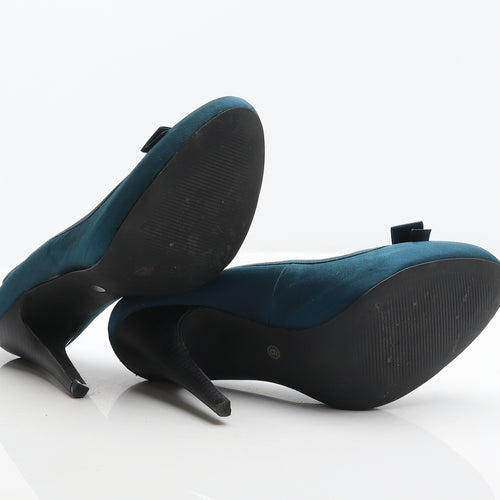 F&F Womens Blue Polyester Court Heel UK 6 39