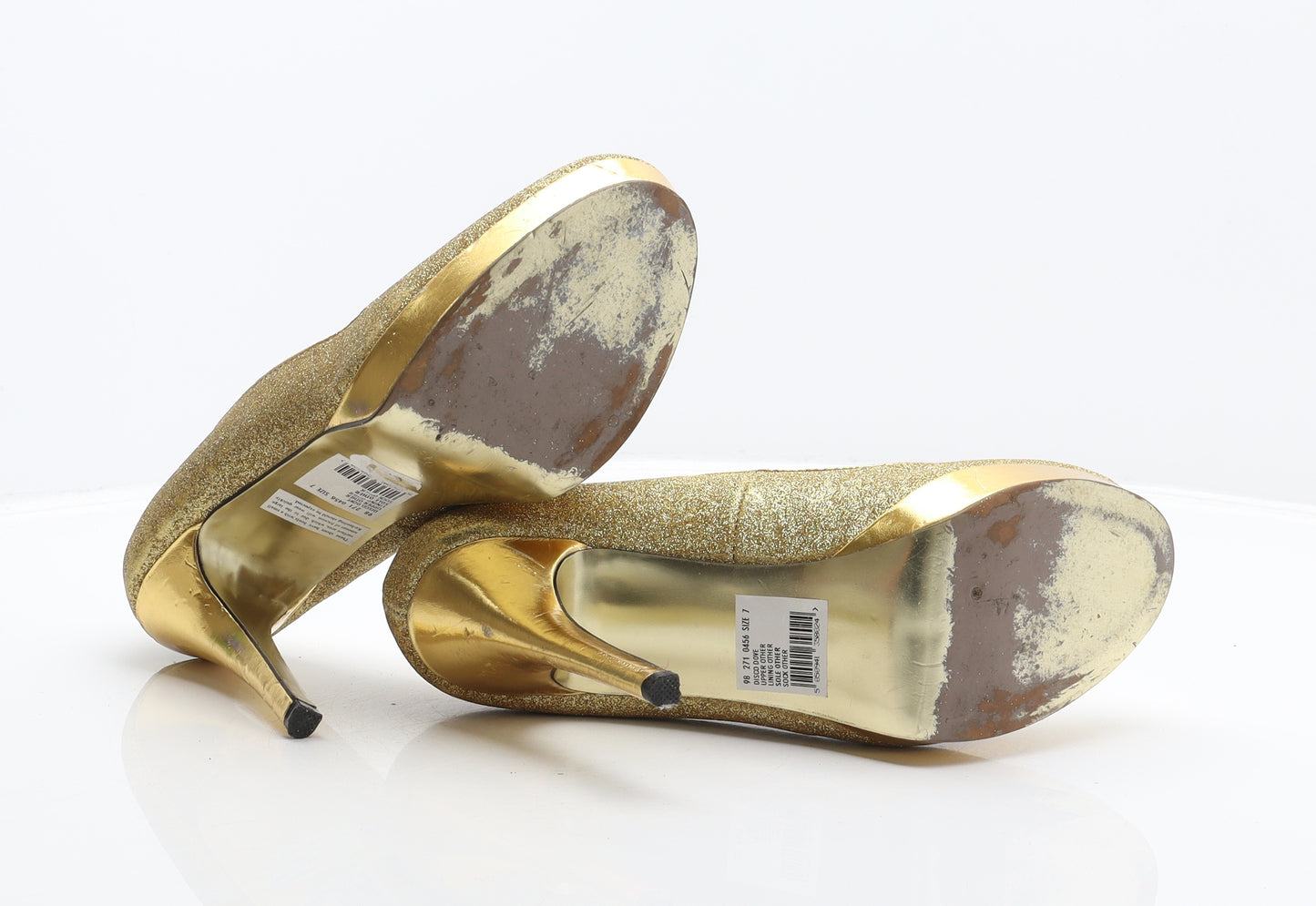 Black Gardenia Womens Gold Synthetic Platform Heel UK 7